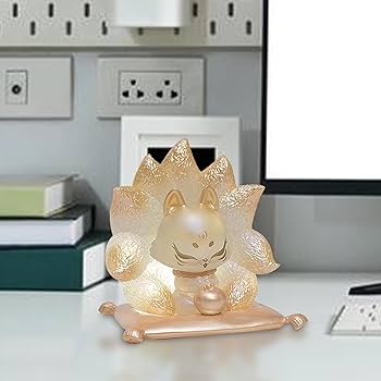 Amazon.co.jp: キツネの像、九尾のキツネ, 九尾の狐樹脂製九尾